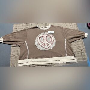 Stylish Brown Peace Sign Blouse